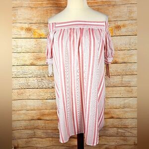 Passport Off the Shoulder Striped Dress Size Large